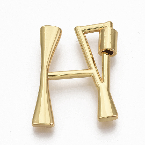 

PandaHall Brass Screw Carabiner Lock Charms, for Necklaces Making, Real 18K Gold Plated, Nickel Free, Letter.H, 29.5x23x2.5mm Brass Letter H