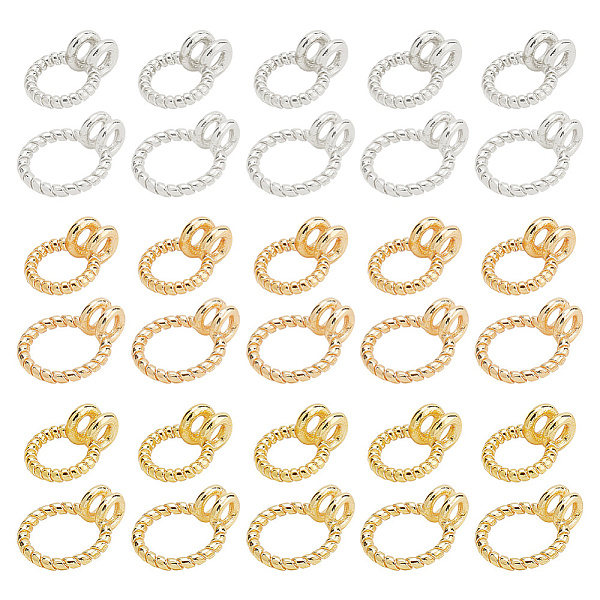 

PandaHall ARRICRAFT 60Pcs 6 Style Brass Dount Bails, Interchangeable Pendant Connertor Bail Clasp, Mixed Color, 8.5~10.5x6~8x3.5mm, Hole...