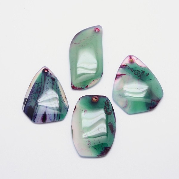 

PandaHall Mixed Shape Natural Agate Pendants, Dyed, 36~60x20~39x6mm, Hole: 2mm Natural Agate Mixed Shapes Green