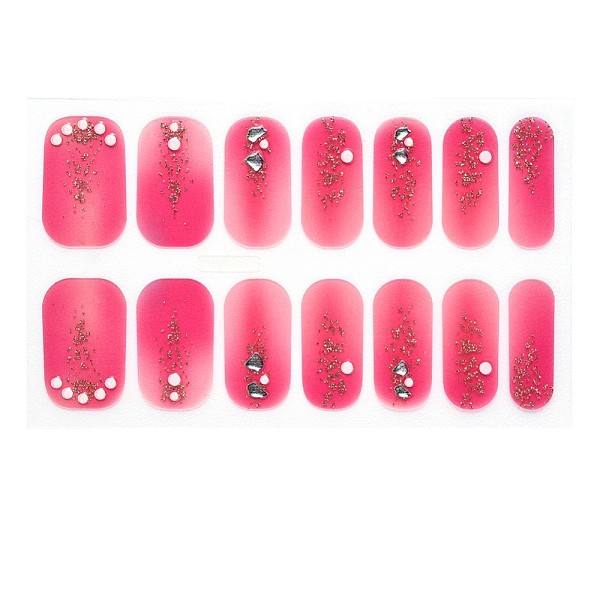 

PandaHall Full Cover Ombre Nails Wraps, Glitter Powder Color Street Nail Strips, Self-Adhesive, for Nail Tips Decorations, Cerise, 24x8mm..., Red