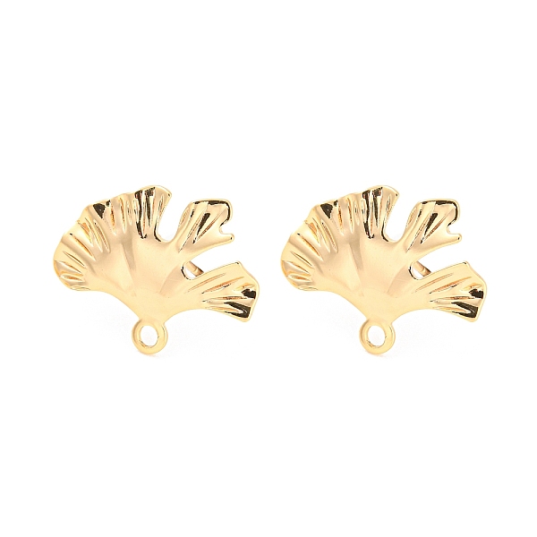 

PandaHall Rack Plating Brass Stud Earring Findings, with Horizontal Loops, Leaf, Real 18K Gold Plated, 16x21mm, Hole: 1.8mm, Pin: 0.8mm...