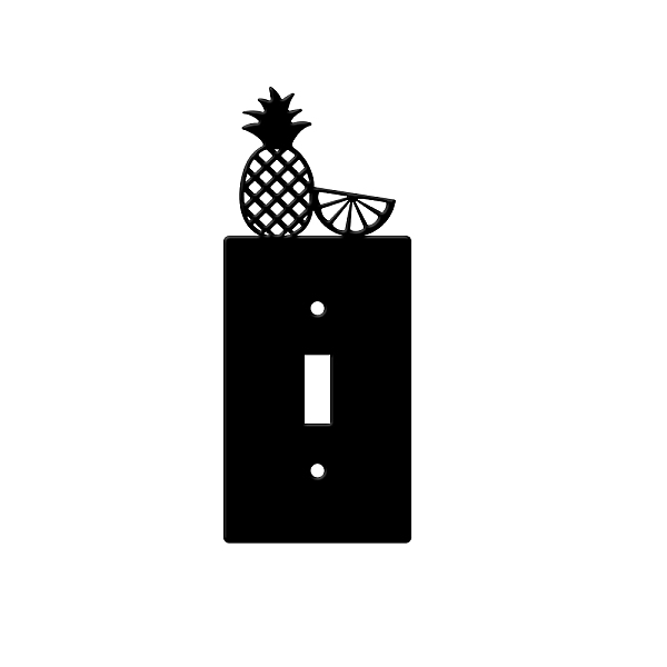 

PandaHall Iron Light Switch Plate Outlet Cover, Metal Switch Plates Decoration, with Screws, Rectangle with Pineapple, Black, 169x69mm Iron...