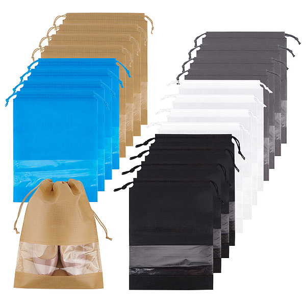 

PandaHall OLYCRAFT 20pcs 5 Colors Non-woven Drawstring Bags for Shoes Travel Shoe Bags for Packing Dustproof Storage Pouches Shoes Organizer..., Multicolor