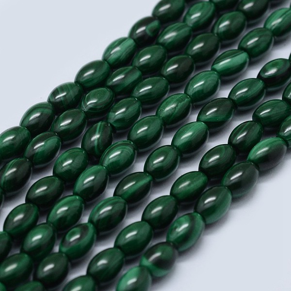 

PandaHall Natural Malachite Beads Strands, Oval, 6x4mm, Hole: 0.8mm, about 64pcs/strand, 15.7 inch(40cm) Malachite Oval