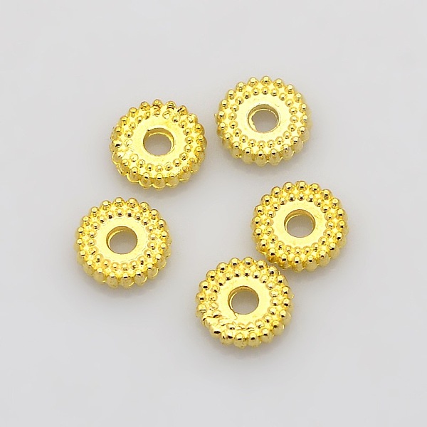 

PandaHall Disc Plating Zinc Alloy Spacer Beads, Golden, 7x2mm, Hole: 1.5mm Alloy Disc