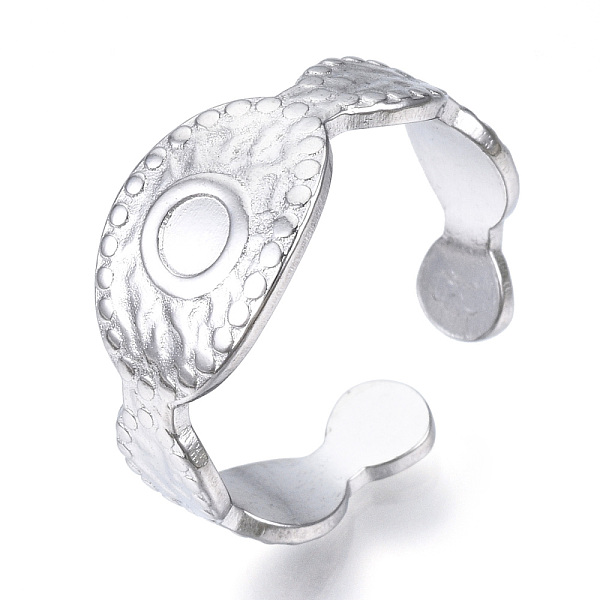 

PandaHall 304 Stainless Steel Evil Eye Open Cuff Ring for Women, Stainless Steel Color, US Size 7 1/4(17.5mm) 304 Stainless Steel Evil Eye
