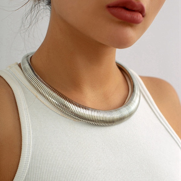 

PandaHall Iron Snake Chains Choker Necklaces, Platinum, 19.69 inch(50cm) Iron