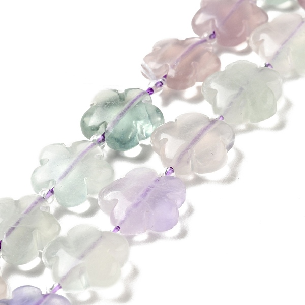 

PandaHall Natural Fluorite Beads Strands, 5-petal Flower, 14~15x14~15x6~7mm, Hole: 1.2mm, about 27pcs/strand, 16.14''(41~44.5cm) Fluorite...