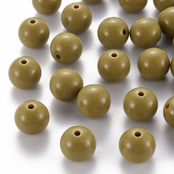 

PandaHall Opaque Acrylic Beads, Round, Dark Goldenrod, 16x15mm, Hole: 2.8mm, about 220pcs/500g Acrylic Round