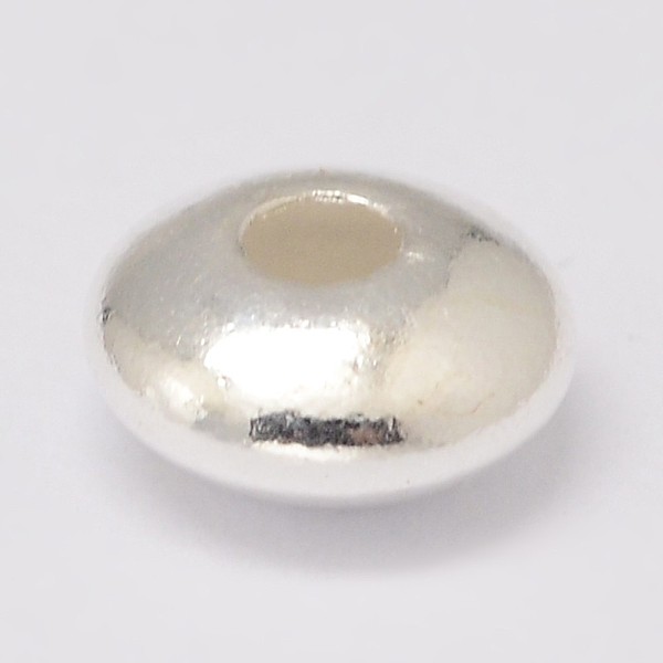 

PandaHall 925 Sterling Silver Spacer Beads, Saucer Beads, Silver, 3~3.5x1.5mm, Hole: 1mm Sterling Silver Rondelle Silver