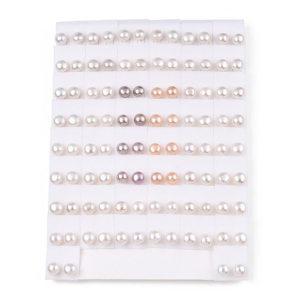 

PandaHall Natural Pearl Stud Earrings, Round Ball Post Earrings with 925 Sterling Silver Pins for Women, Mixed Color, 8.5~10mm, Pin: 0.7mm..., Multicolor