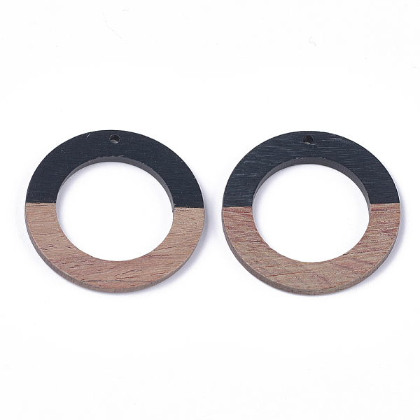 

PandaHall Resin & Walnut Wood Pendants, Ring, Black, 38x3.5mm, Hole: 2mm Resin+Wood Ring Black