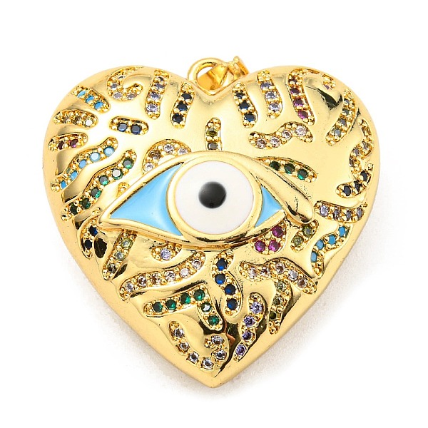 

PandaHall Rack Plating Brass Micro Pave Cubic Zirconia Pendants, with Enamel, Cadmium Free & Lead Free, Long-Lasting Plated, Real 18K Gold...