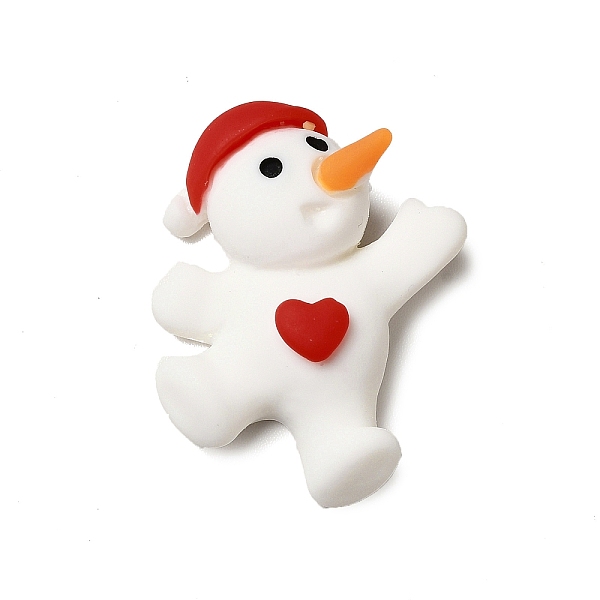 

PandaHall Christmas Theme Opaque Resin Cabochons, Snowman Pattern, 28.5x22x8mm Resin Snowman