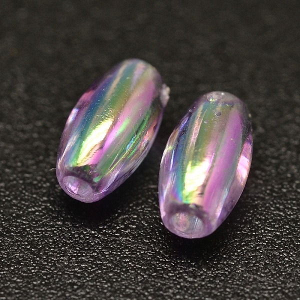 

PandaHall AB Color Plated Rice Electroplated Eco-Friendly Transparent Acrylic Beads, Lilac, 6x3mm, Hole: 1mm, about 17700pcs/500g Acrylic..., Purple