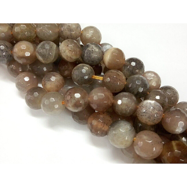

PandaHall Natural Black Sunstone Round Bead Strands, Faceted, 8mm, Hole: 1mm, about 47pcs/strand, 15.0 inch Sunstone Round