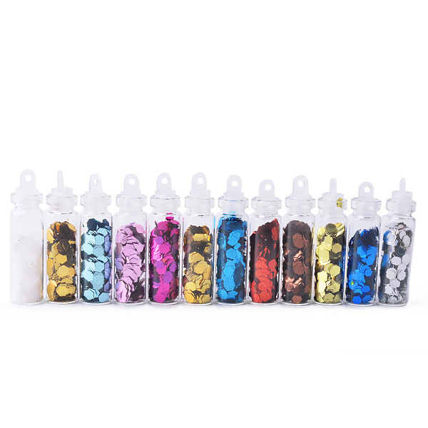 

PandaHall Laser Shining Nail Art Glitter, Manicure Sequins, DIY Sparkly Paillette Tips Nail, Hexagon, Mixed Color, about 2g/bollte..., Multicolor
