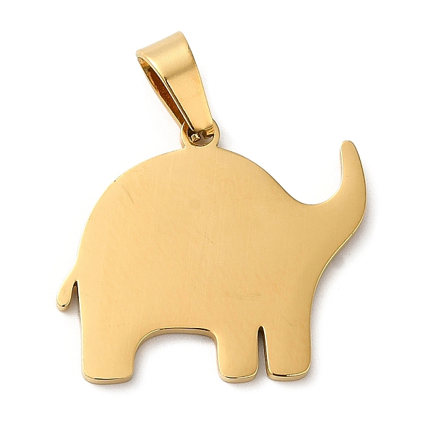 

PandaHall Ion Plating(IP) 304 Stainless Steel Pendants, Stamping Blank Tag, Elephant Charm, Golden, 22x25x1mm, Hole: 6.5x4mm 304 Stainless...