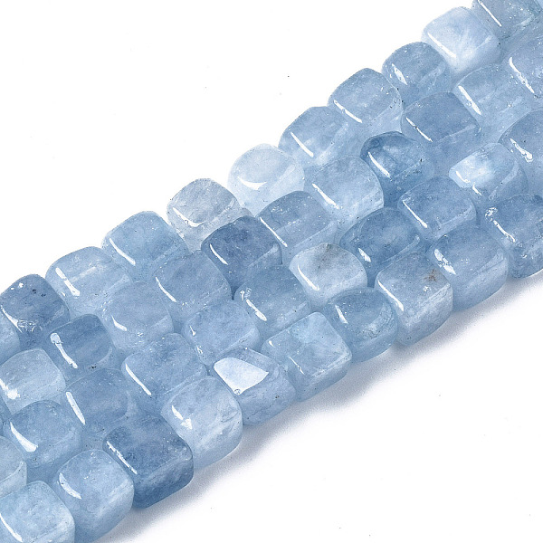 

PandaHall Dyed Natural White Jade Beads Strands, Cube, Light Steel Blue, 7~8x7~8x7~8mm, Hole: 0.9mm, about 45~49pcs/strand, 13.39~14.57 inch...