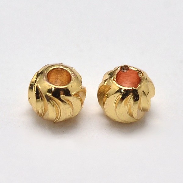 

PandaHall Rack Plating and Vacuum Plating Brass Corrugated Round Spacer Beads, Golden, 3x2mm, Hole: 1mm Brass Rondelle