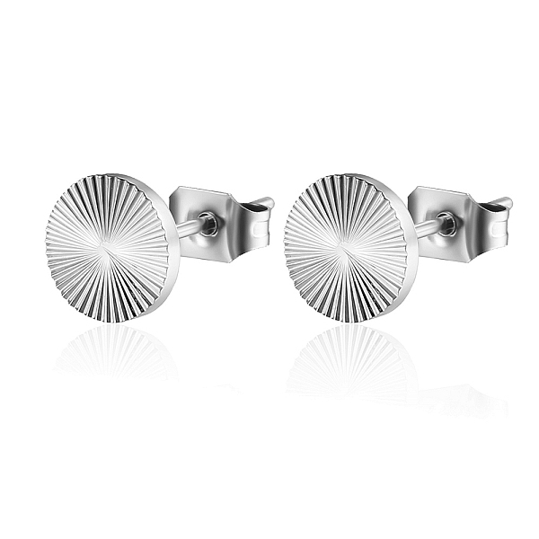 

PandaHall Stainless Steel Stud Earrings for Women, Round Stainless Steel Round