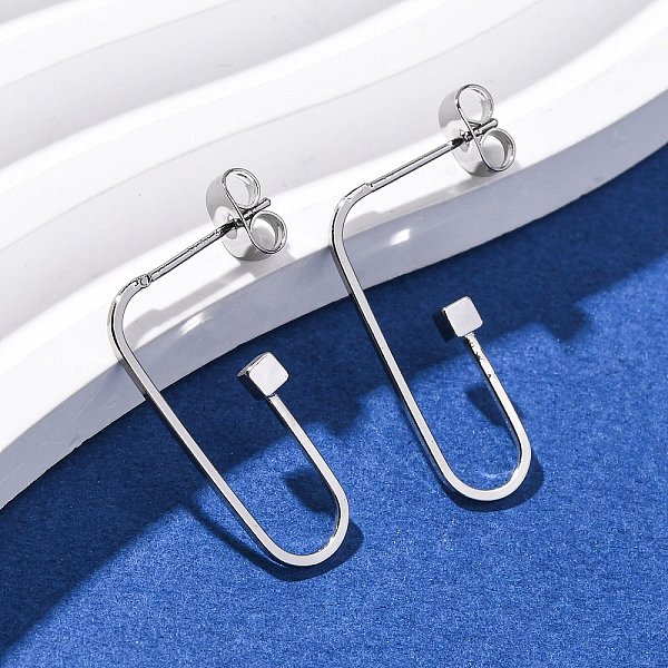 Brass Cube Stud Ear… - image