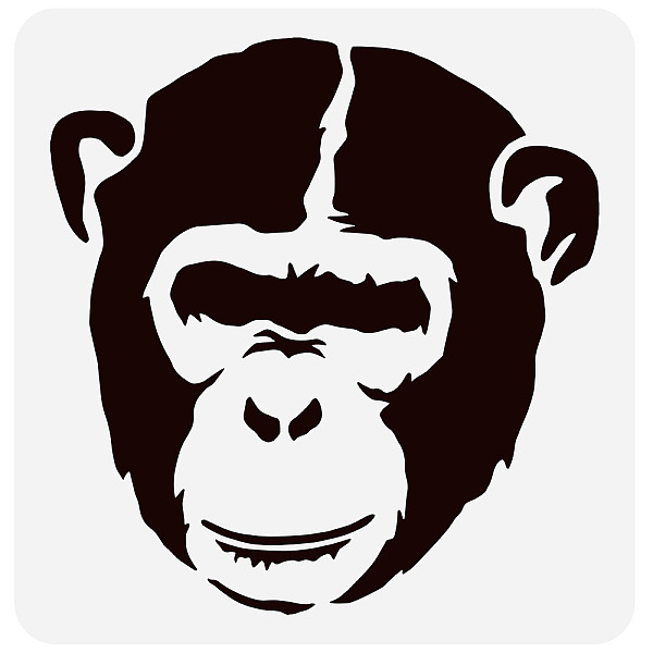 

PandaHall FINGERINSPIRE Chimpanzees Stencil 11.8x11.8inch Reusable Banksy Chimpanzees Stencil DIY Craft Monkey Patern Painting Template for...