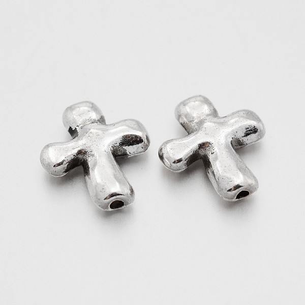 

PandaHall Alloy Beads, Cross, Lead Free, Nickel Free and Cadmium Free, Antique Silver, 14x12.5x4mm, Hole: 2mm Alloy Cross