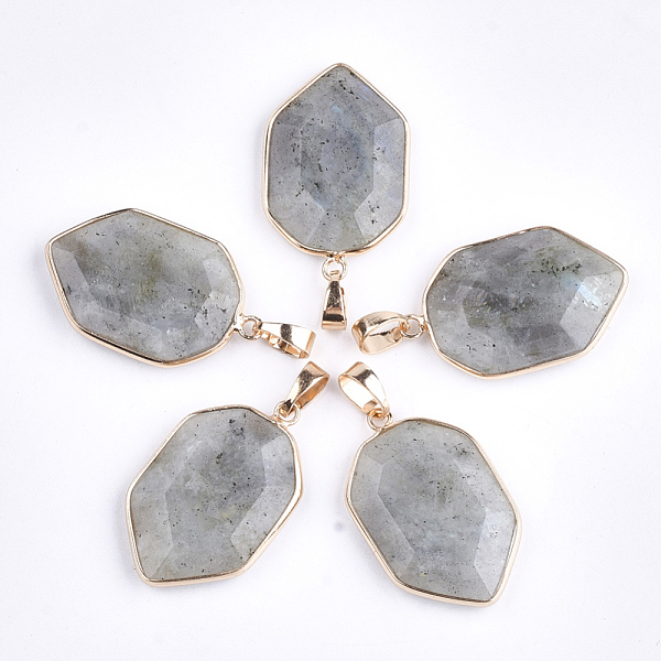 

PandaHall Natural Labradorite Pendants, with Brass Findings, Faceted, Shield, Golden, 36x22.5x6mm, Hole: 8x4.5mm Labradorite Others