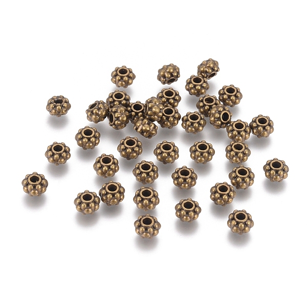 

PandaHall Tibetan Style Spacer Beads, Antique Bronze Color, Zinc Alloy Beads, Lead Free & Nickel Free & Cadmium Free about 6.5mm in diameter...