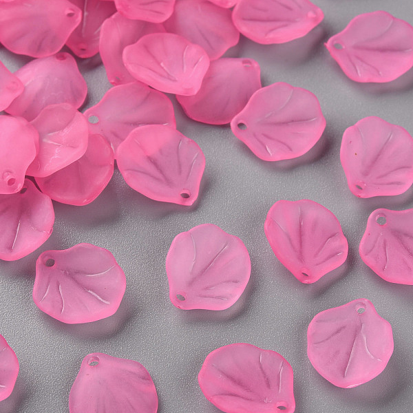 

PandaHall Transparent Frosted Acrylic Pendants, Petaline, Hot Pink, 16x14.5x3mm, Hole: 1.6mm Acrylic Petaline