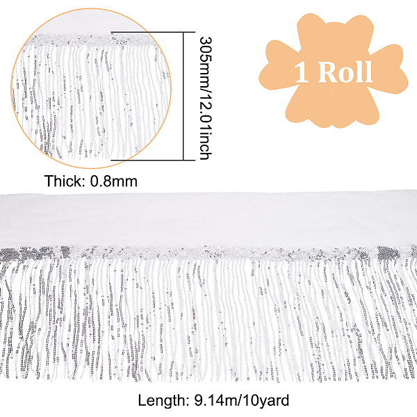 PVC-Pailletten-/Pailletten-Quastenfransen-Polyesterband