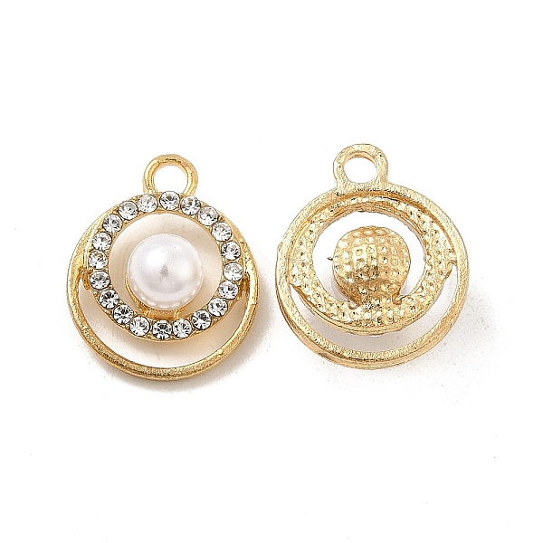 

PandaHall Alloy Crystal Rhinestone Pendants, Ring Charms, with Resin Bead, Nickel, Light Gold, 18x14.5x7mm, Hole: 2mm Alloy+Rhinestone Flat..., Clear