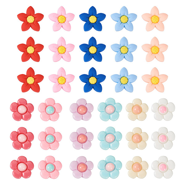 

PandaHall DIY Flower Cabochons Jewelry Making Finding Kit, Including 44Pcs 11 Style PVC & Resin Cabochons, Mixed Color, 20~23x20~24x3~6mm..., Multicolor