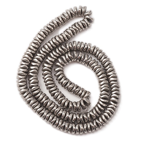 

PandaHall Electroplate Non-magnetic Synthetic Hematite Beads Strands, Wavy Flat Round/Disc, Platinum Plated, 6~6.5x6~6.5x1.5~2mm, Hole: 1mm...