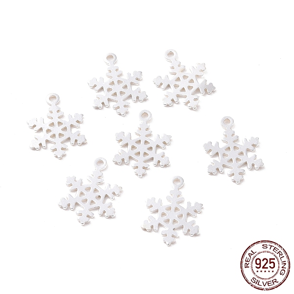 

PandaHall 925 Sterling Silver Pendants, Snowflake, Silver, 11.5x8x0.5mm, Hole: 0.9mm Sterling Silver Snowflake