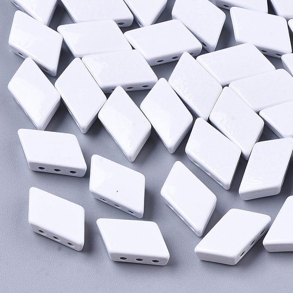 

PandaHall Spray Painted Alloy Multi-Strand Links, Cadmium Free & Lead Free, For Tile Elastic Bracelets Making, Parallelogram, White...