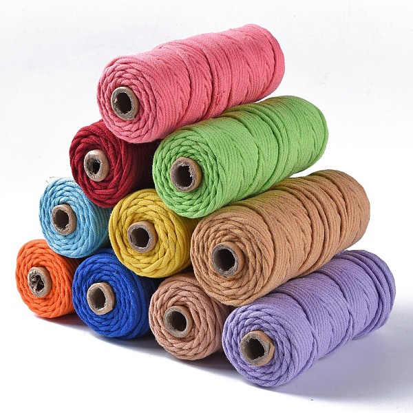 

PandaHall Cotton String Threads, Macrame Cord, Decorative String Threads, for DIY Crafts, Gift Wrapping and Jewelry Making, Mixed Color, 3mm..., Multicolor