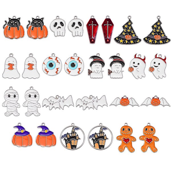 

PandaHall 28Pcs 14 Styles Halloween Theme Alloy Enamel Pendants, Mixed Shapes, Mixed Color, Mixed Color, 2pcs/style Alloy+Enamel Mixed...