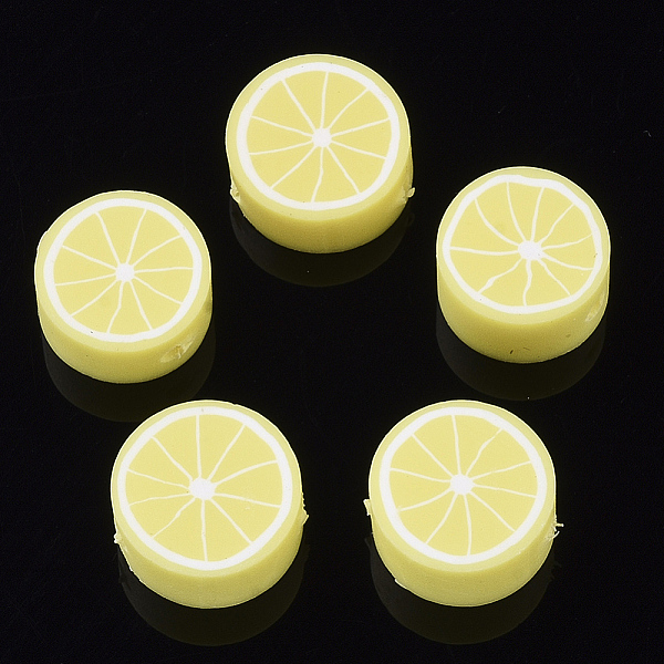 

PandaHall Handmade Polymer Clay Beads, Lemon, Yellow, 9.5~10.5x4.5~5.5mm, Hole: 1.2mm Polymer Clay Fruit Yellow