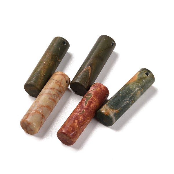 

PandaHall Natural Red Line Jasper Pendants, Column, 34~36x10~10.5mm, Hole: 2mm Red Line Jasper Column