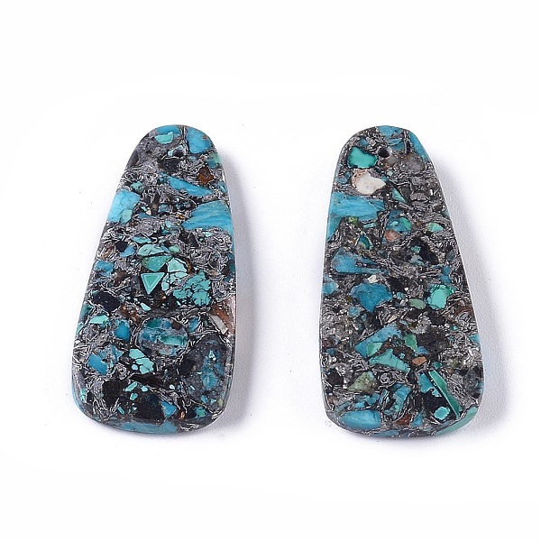 

PandaHall Assembled HuBei Turquoise Pendants, with Brass, Dyed, Teardrop, Dodger Blue, 42x18.5~19x4~4.5mm, Hole: 1.2mm Synthetic Gemstone...