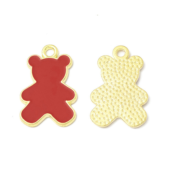 

PandaHall Alloy Enamel Pendants, Bear Charm, Golden, Chocolate, 20.5x13x1mm, Hole: 1.7mm Alloy+Enamel Bear Brown
