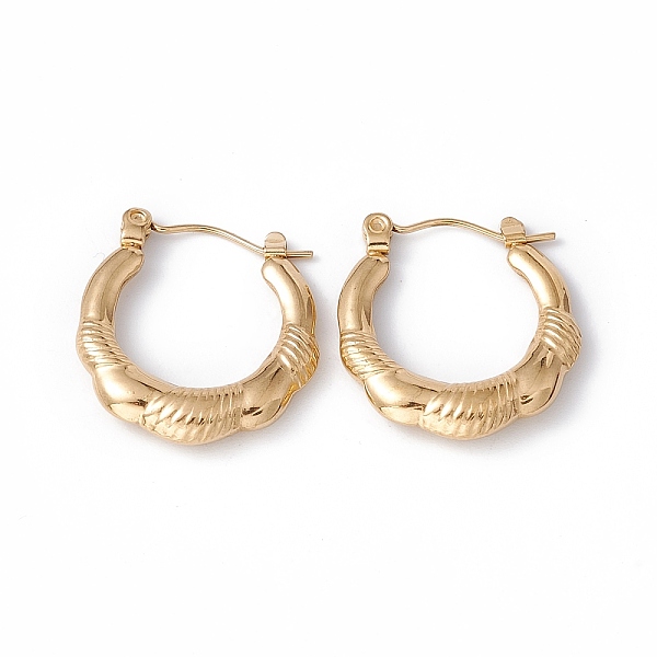 

PandaHall Ion Plating(IP) 304 Stainless Steel Chunky Hoop Earrings for Women, Golden, 21x20x4mm, Pin: 0.7mm 304 Stainless Steel Ring