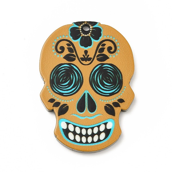 

PandaHall Printed 201 Stainless Steel Sugar Skull Pendants, Cinco de Mayo Charm, Sandy Brown, 40.5x28x2mm, Hole: 2mm 201 Stainless Steel...