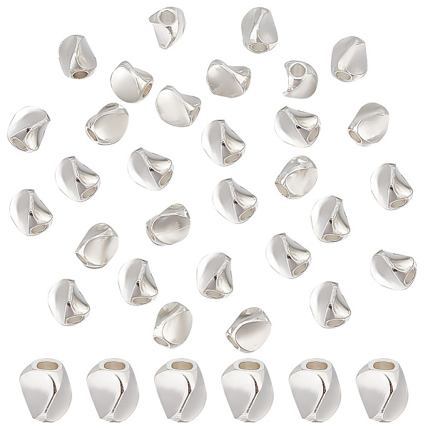 

PandaHall 50Pcs Brass Spacer Beads, Long-Lasting Plated, Triangle, 925 Sterling Silver Plated, 4.5x4.5mm, Hole: 1.8mm Brass Triangle