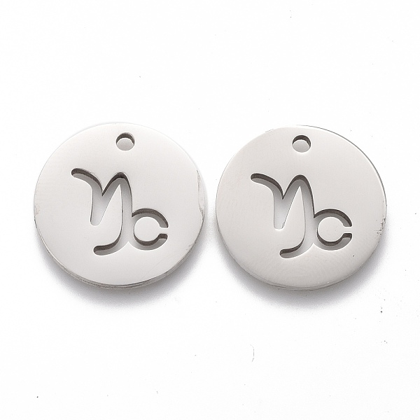 

PandaHall 201 Stainless Steel Pendants, Twelve Constellations, Stainless Steel Color, Capricorn, 16x1.2mm, Hole: 1.5mm 201 Stainless Steel...