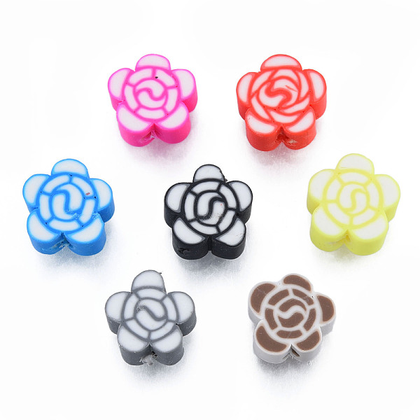 

PandaHall Handmade Polymer Clay Beads, Flower, Mixed Color, 9~10x9~10x4.5~5mm, Hole: 1.4~1.8mm Polymer Clay Flower Multicolor
