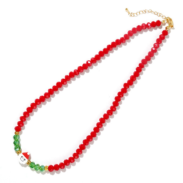 Christmas Glass Seed Beaded Necklaces