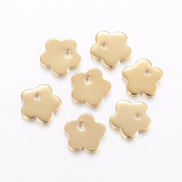 

PandaHall 304 Stainless Steel Charms, Flower, Golden, 7x7x1mm, Hole: 1mm 304 Stainless Steel Flower